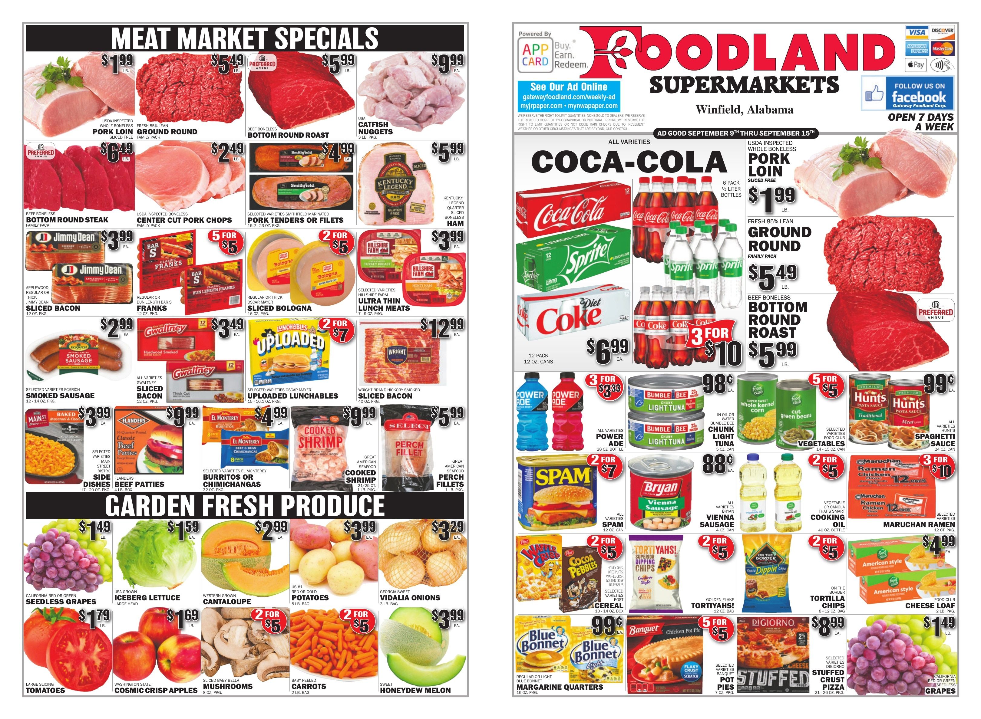 Gateway Foodland (Winfield, AL) Weekly Ad September 9 - 15, 2026