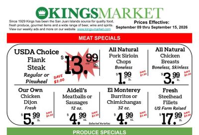 Kings Market Friday Harbor Weekly Ad September 9 - 15, 2026