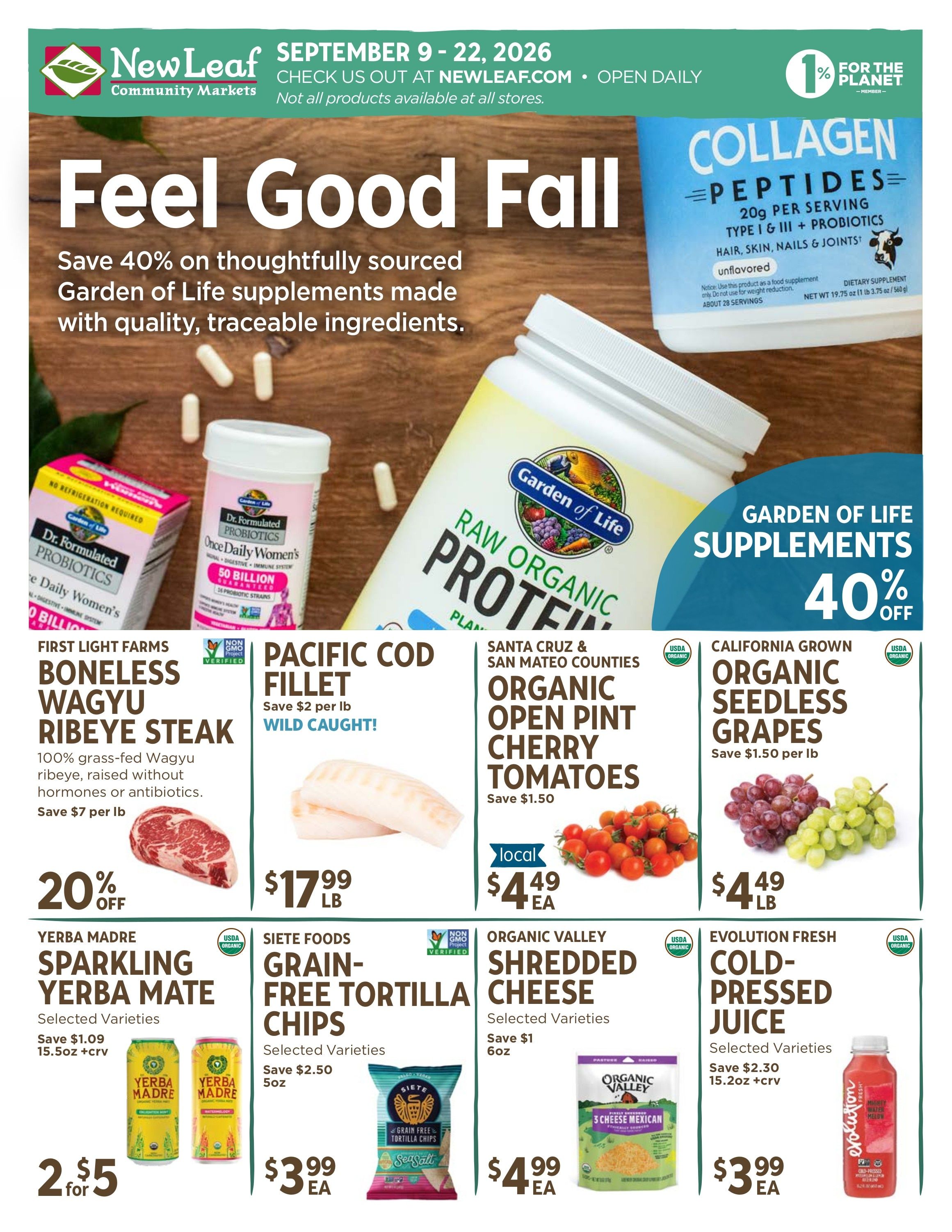 New Leaf Community Markets Weekly Ad September 16 - 22, 2026