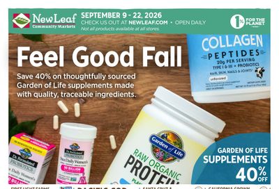 New Leaf Community Markets Weekly Ad September 16 - 22, 2026