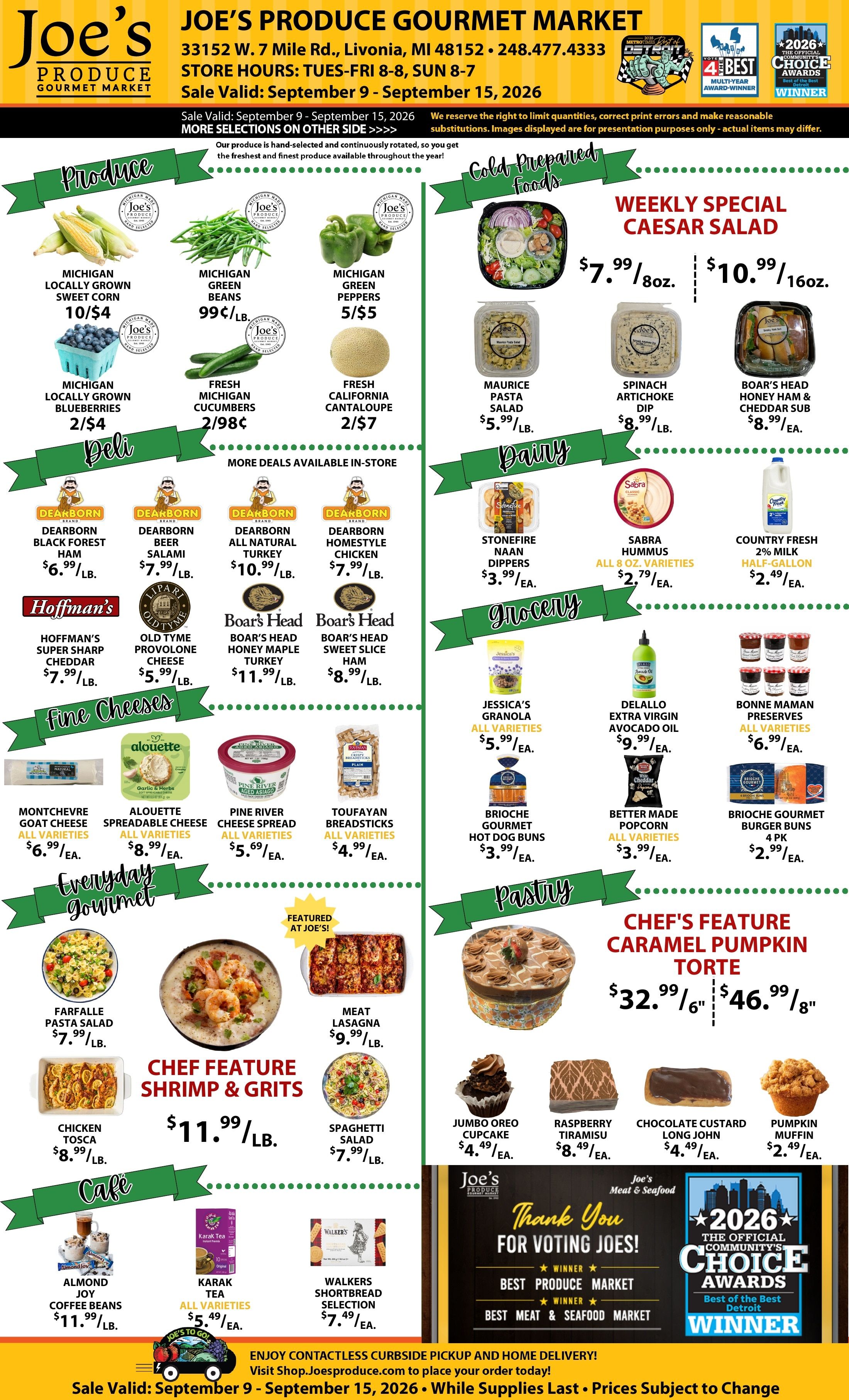 Joe's Produce Gourmet Market Weekly Ad September 9 - 15, 2026
