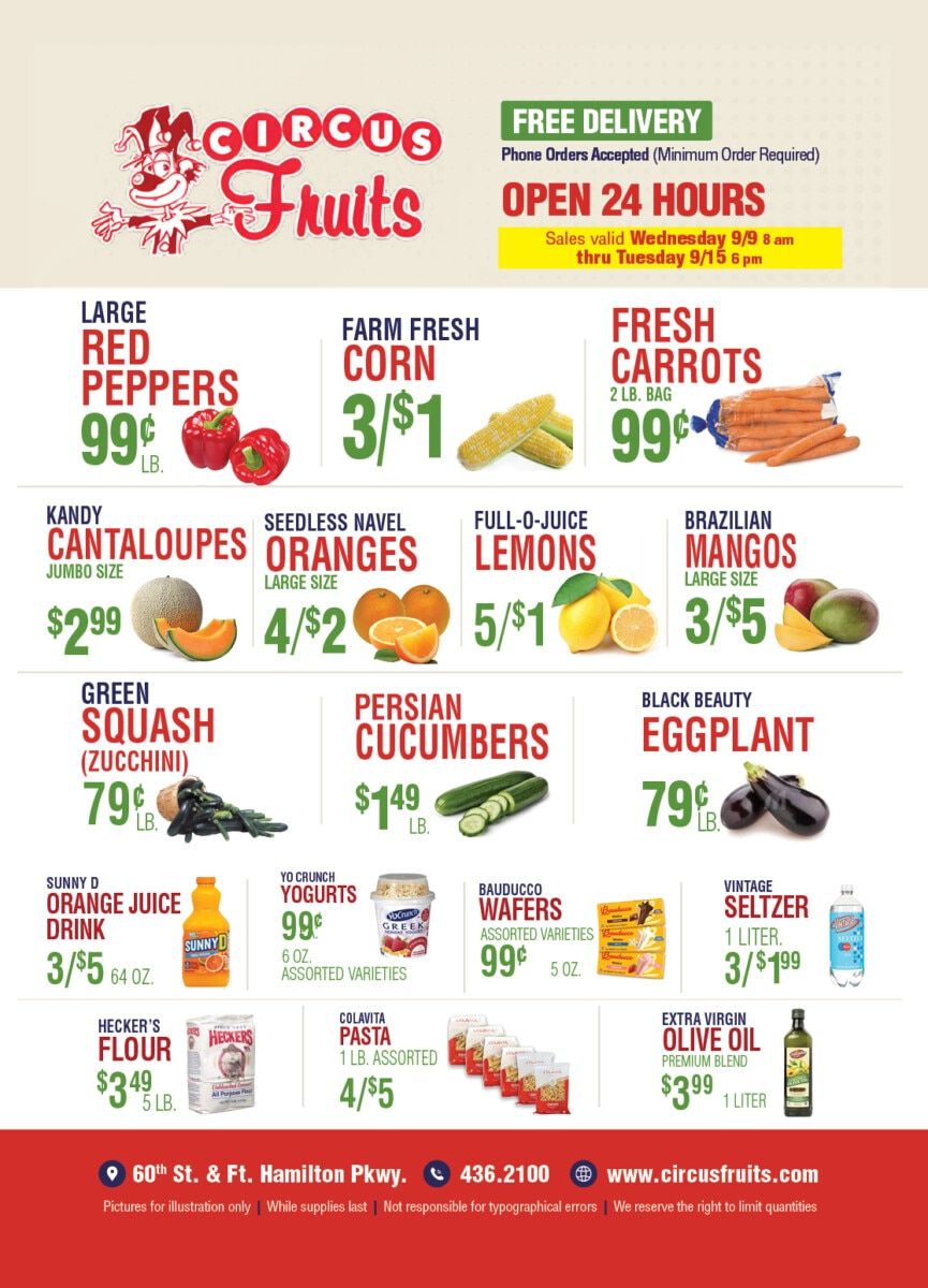 Circus Fruits (New York) Weekly Ad September 9 - 15, 2026