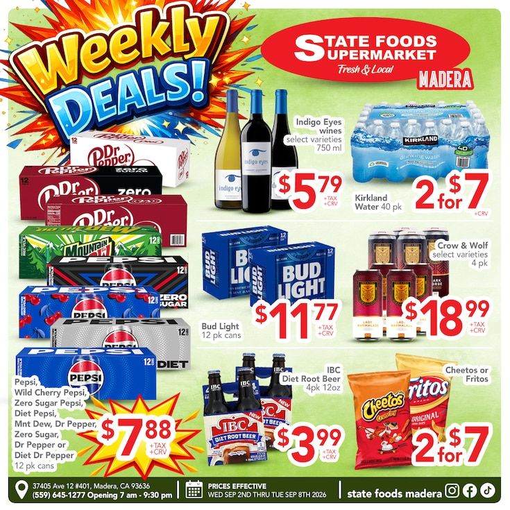 State Foods Supermarket (Madera, CA) Weekly Ad September 9 - 15, 2026