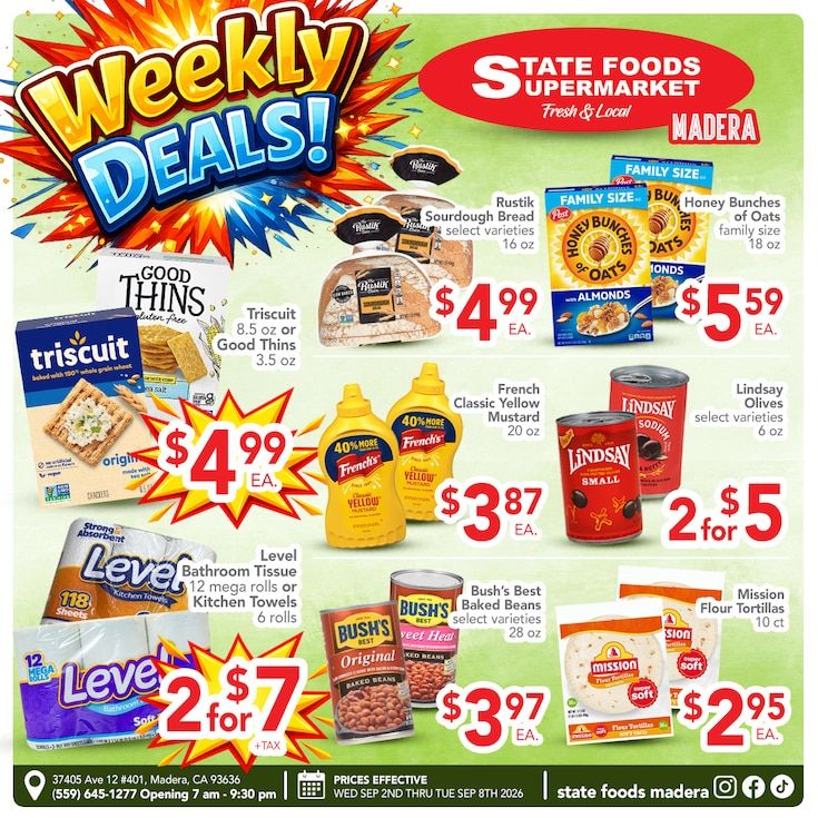 State Foods Supermarket (Madera, CA) Weekly Ad September 9 - 15, 2026