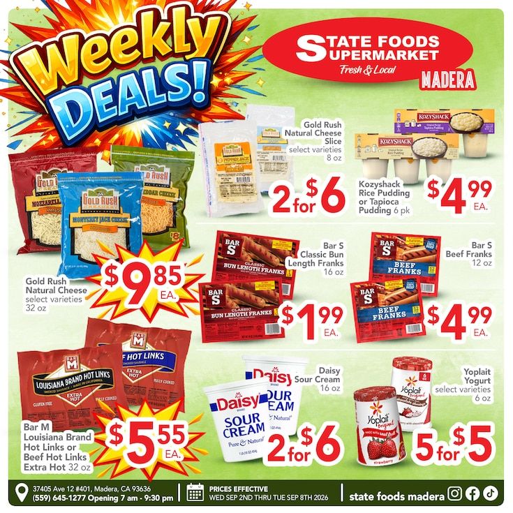 State Foods Supermarket (Madera, CA) Weekly Ad September 9 - 15, 2026