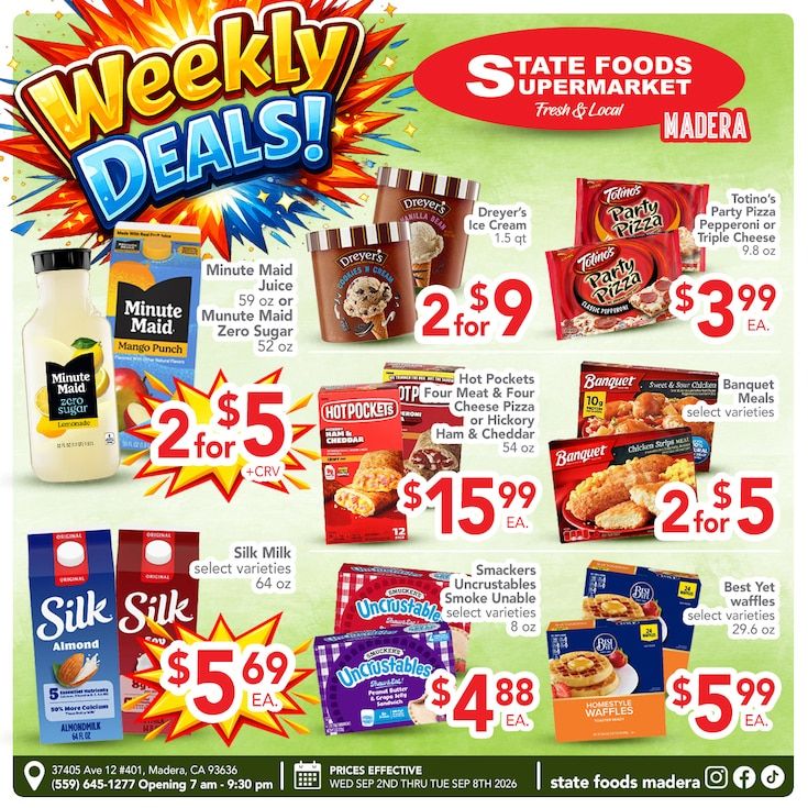 State Foods Supermarket (Madera, CA) Weekly Ad September 9 - 15, 2026