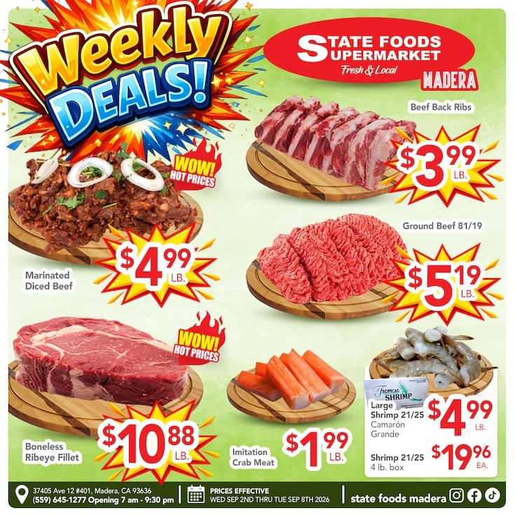 State Foods Supermarket (Madera, CA) Weekly Ad September 9 - 15, 2026