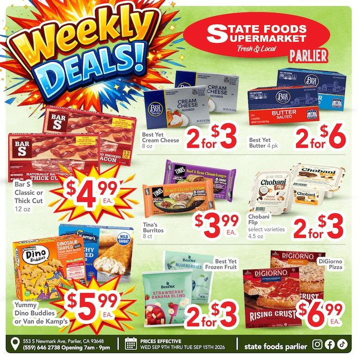 State Foods Supermarket (Parlier, CA) Weekly Ad September 9 - 15, 2026