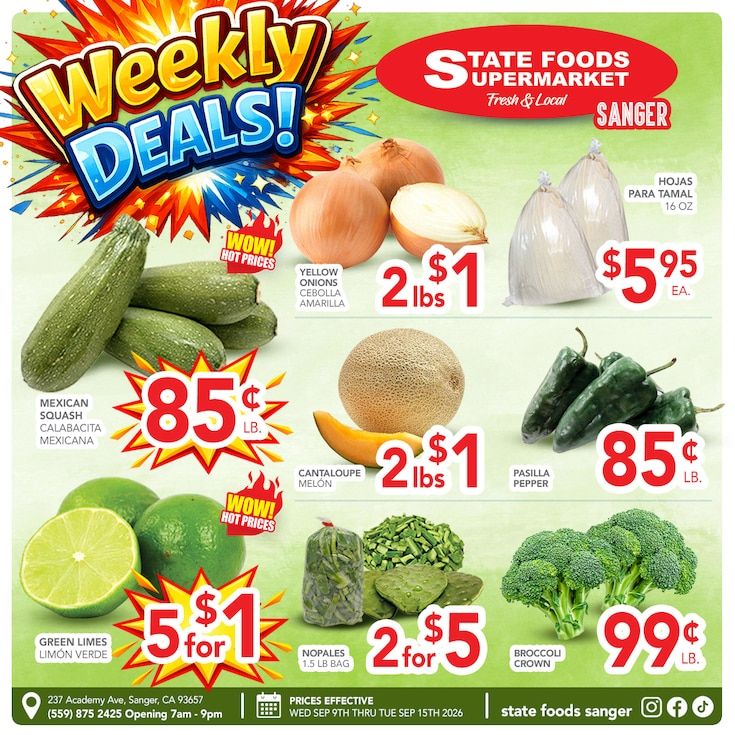 State Foods Supermarket (Sanger, CA) Weekly Ad September 9 - 15, 2026