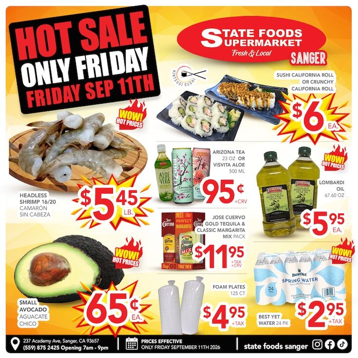State Foods Supermarket (Sanger, CA) Weekly Ad September 9 - 15, 2026
