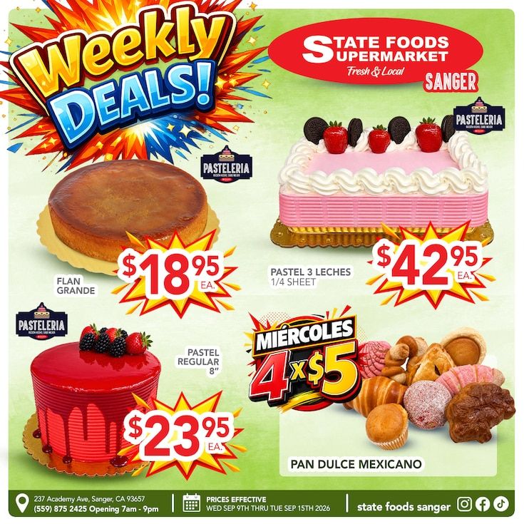 State Foods Supermarket (Sanger, CA) Weekly Ad September 9 - 15, 2026