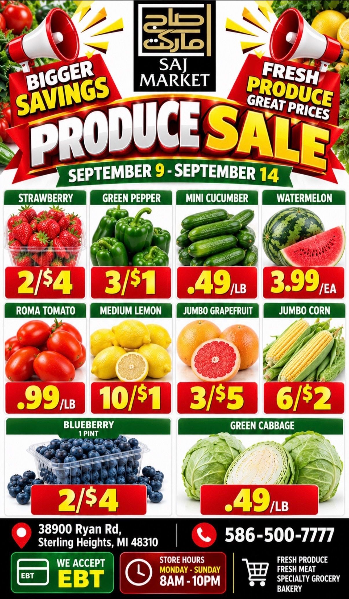 Saj Market Weekly Ad September 9 - 15, 2026