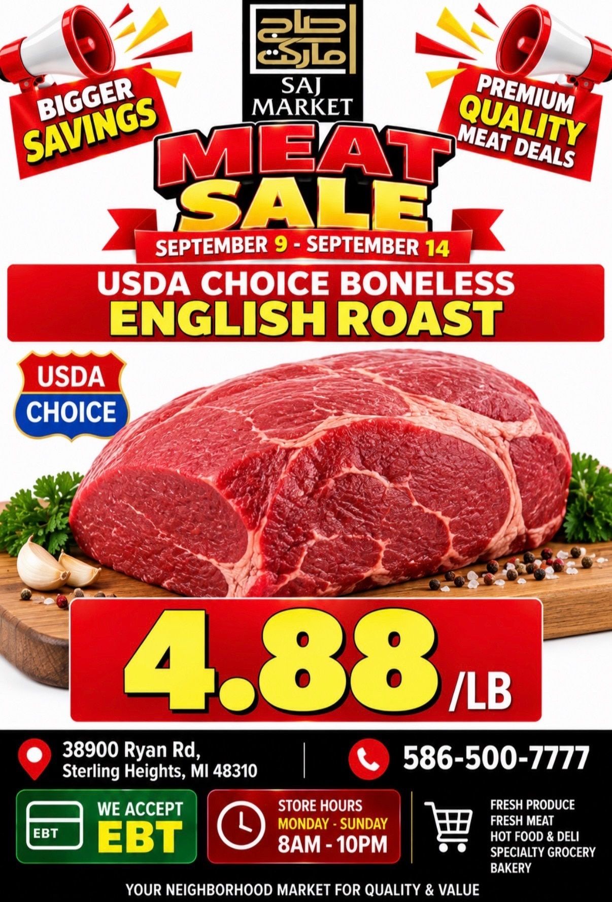 Saj Market Weekly Ad September 9 - 15, 2026