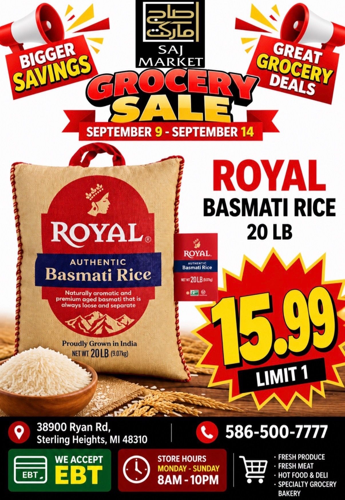 Saj Market Weekly Ad September 9 - 15, 2026