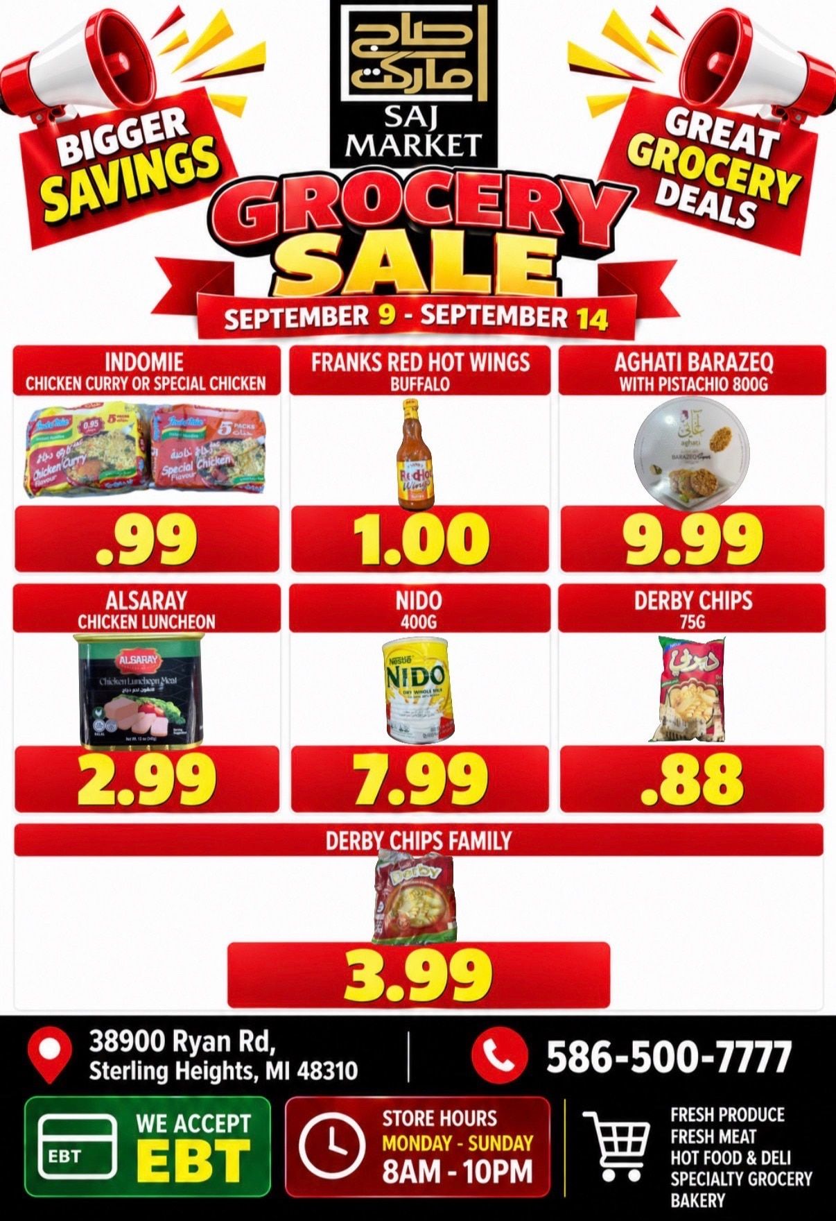 Saj Market Weekly Ad September 9 - 15, 2026