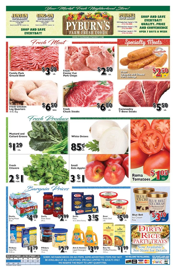 Pyburn's Farm Fresh Foods Weekly Ad September 9 - 15, 2026