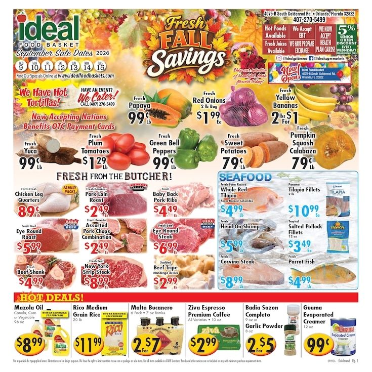 Ideal Food Basket (4075 South Goldenrod Road, Orlando, FL) Weekly Ad September 9 - 15, 2026