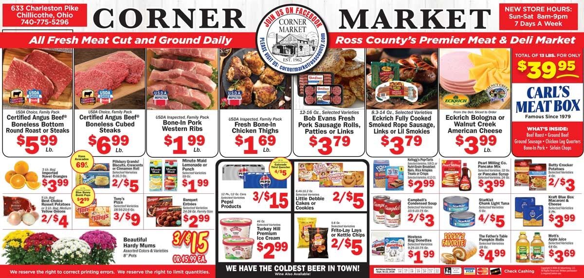 Corner Market Ross County Weekly Ad September 16 - 22, 2026