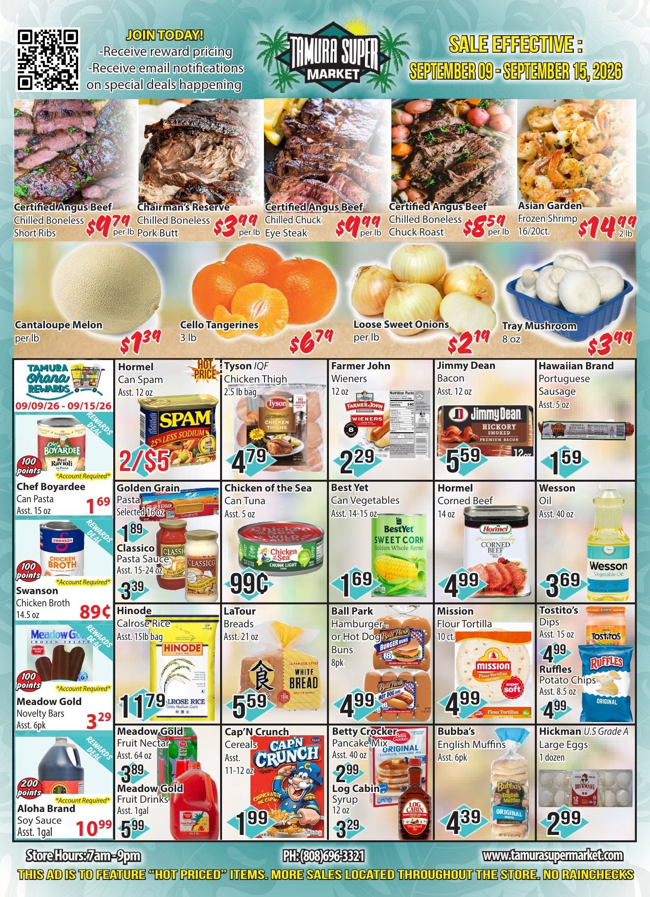 Tamura Super Market Weekly Ad September 9 - 15, 2026