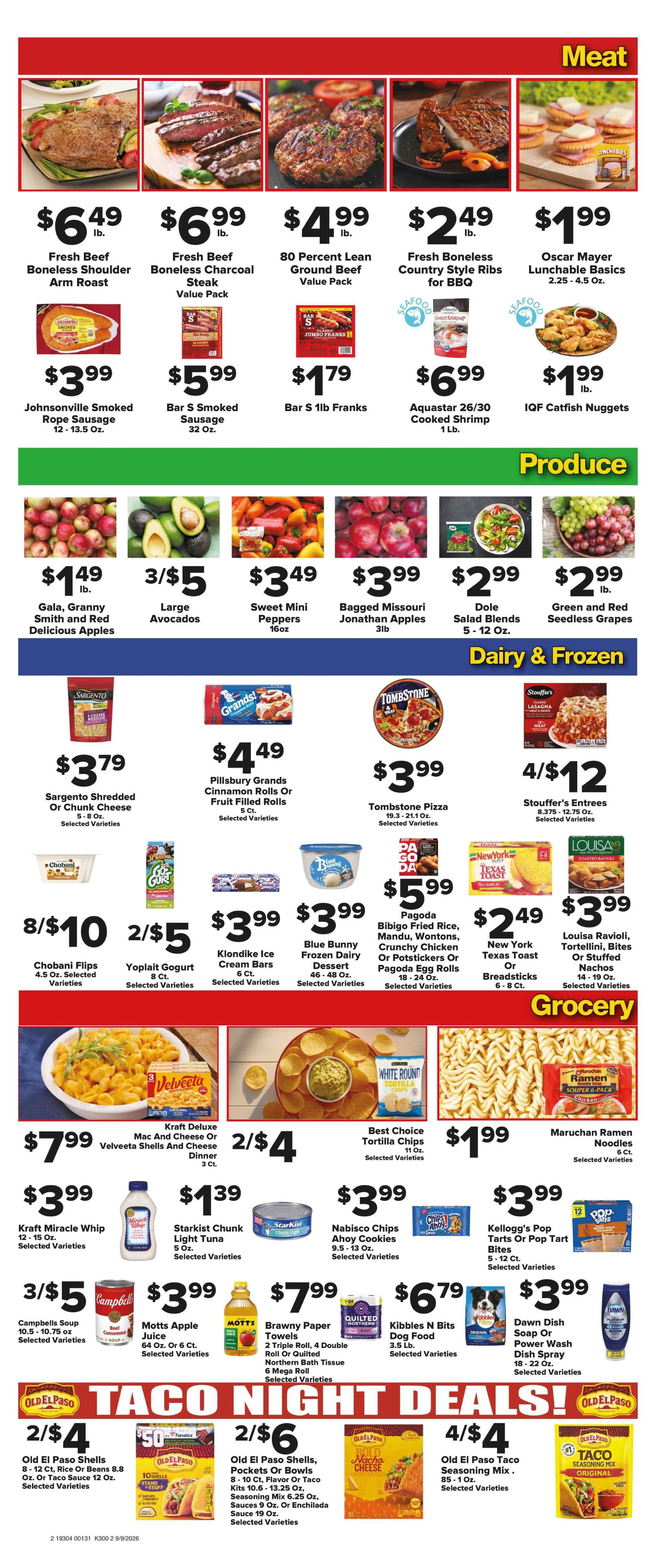 Carney's Supermarket carneyfivestar@yahoo.com Weekly Ad September 9 - 15, 2026