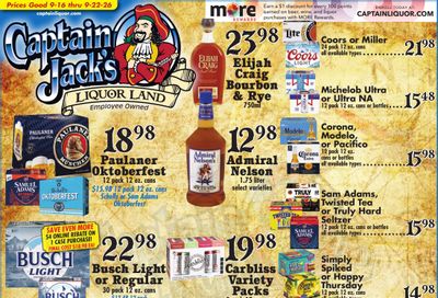 Captain Jack's Liquor Land Weekly Ad September 16 - 22, 2026