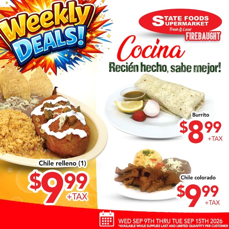 State Foods Supermarket (Firebaugh, CA) Weekly Ad September 9 - 15, 2026