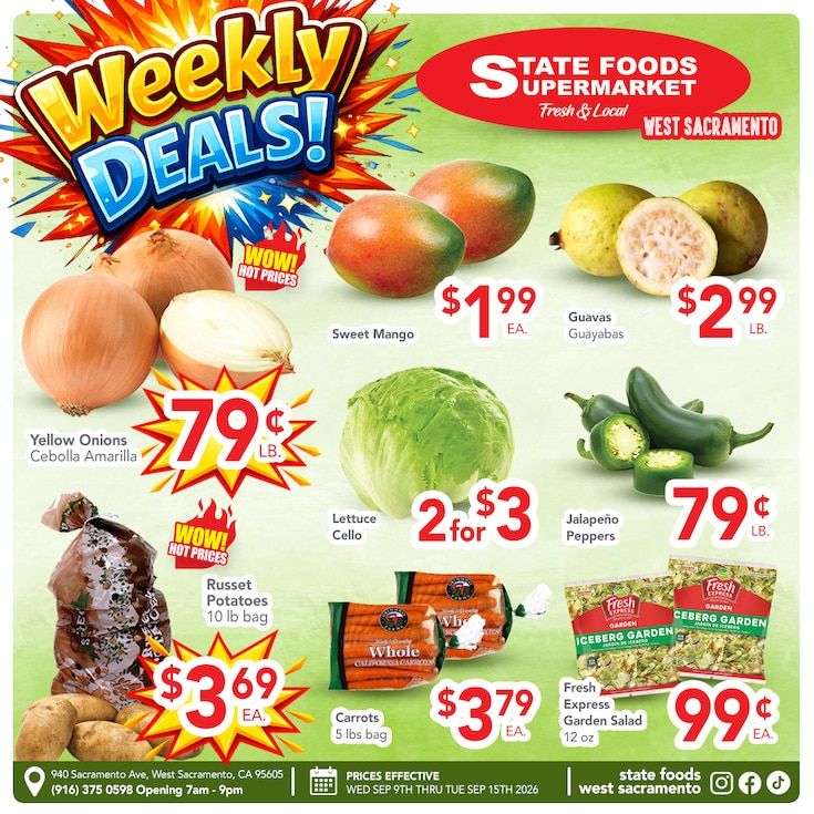 State Foods Supermarket (West Sacramento, CA) Weekly Ad September 9 - 15, 2026