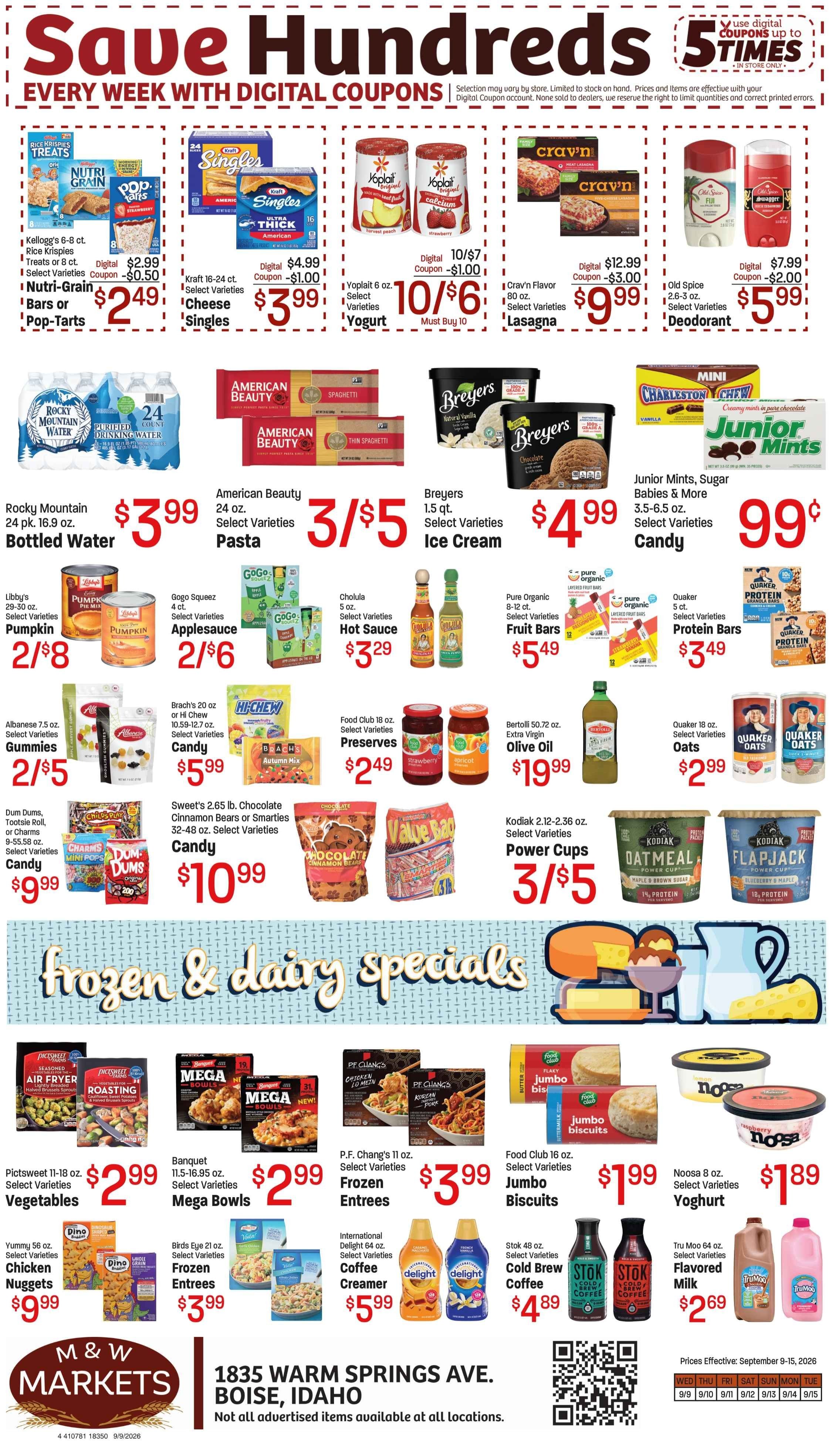 M&W Markets (Boise, ID) Weekly Ad September 9 - 15, 2026