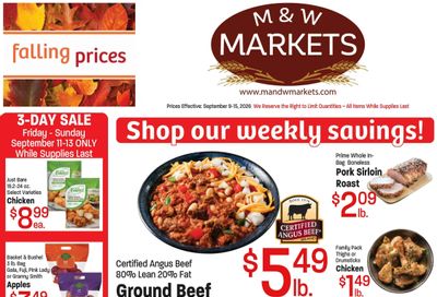 M&W Markets (Cascade, ID) Weekly Ad September 9 - 15, 2026