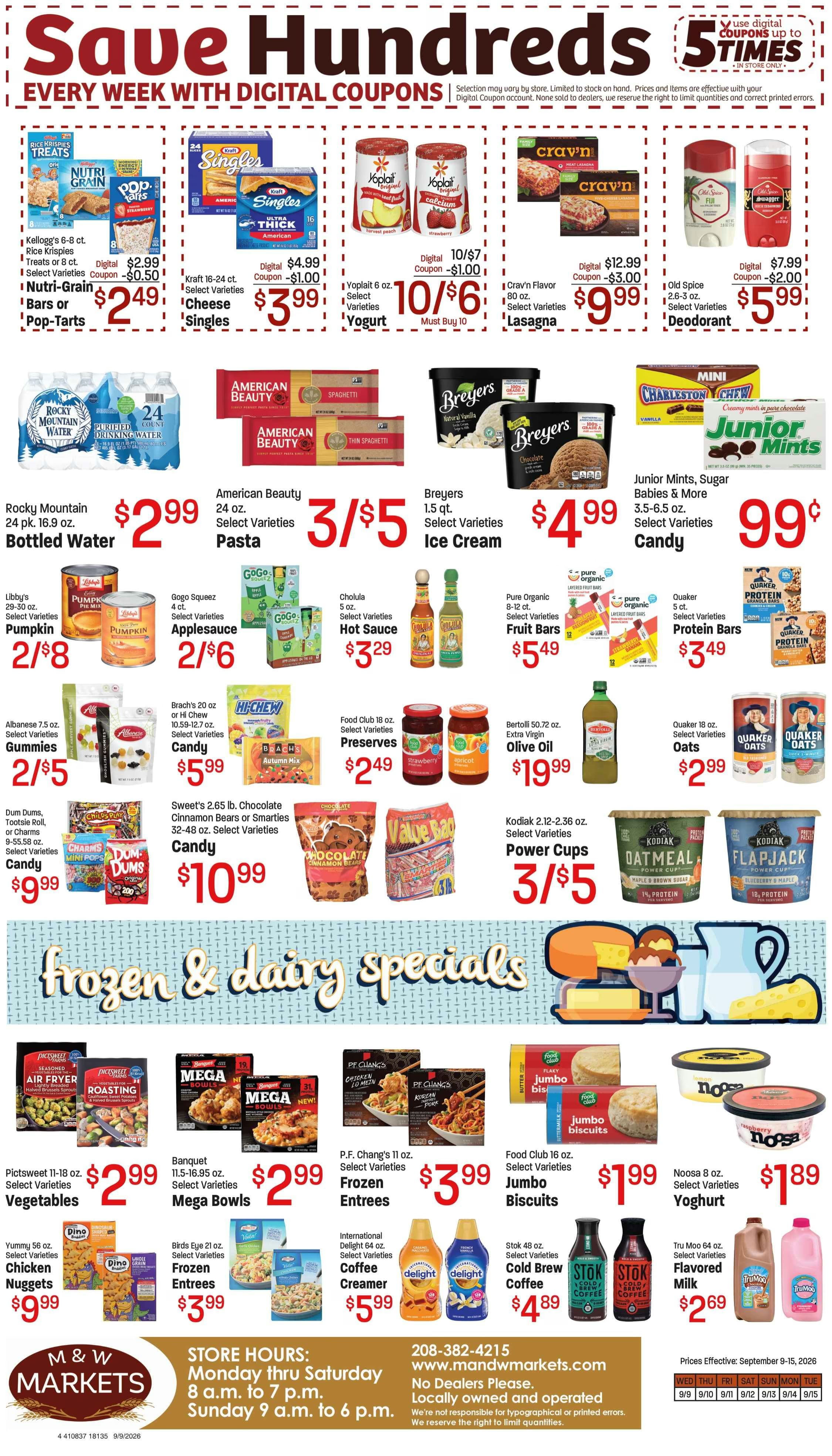 M&W Markets (Cascade, ID) Weekly Ad September 9 - 15, 2026