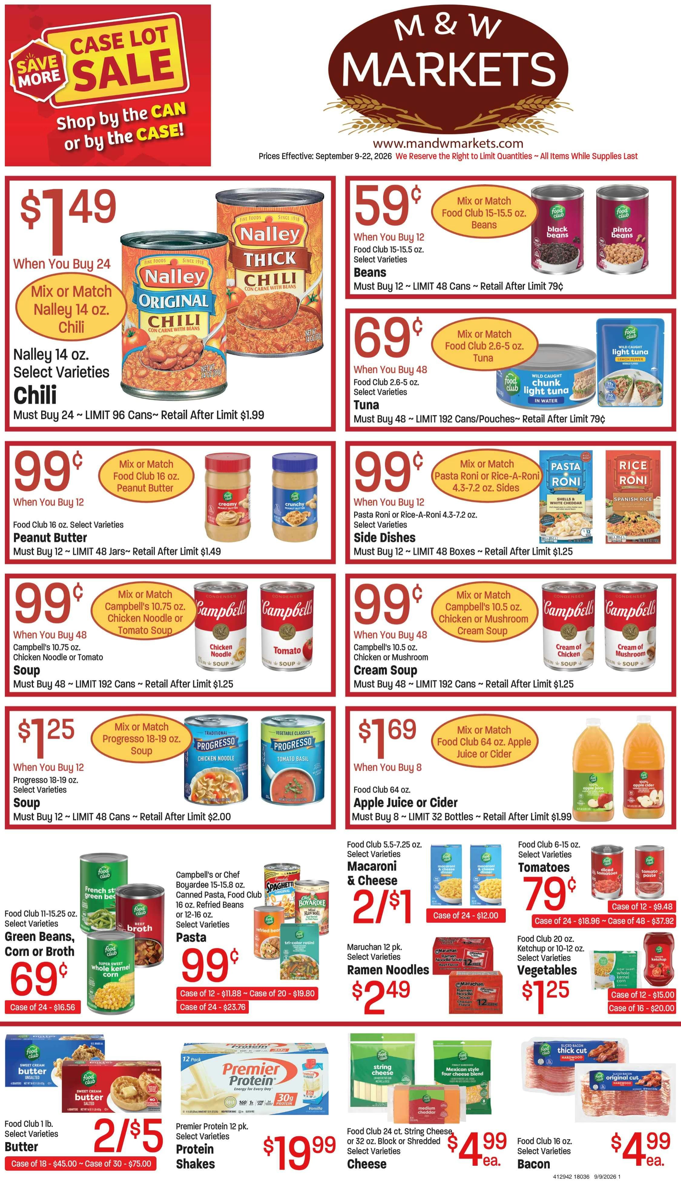 M&W Markets (Filer, ID) Weekly Ad September 9 - 22, 2026