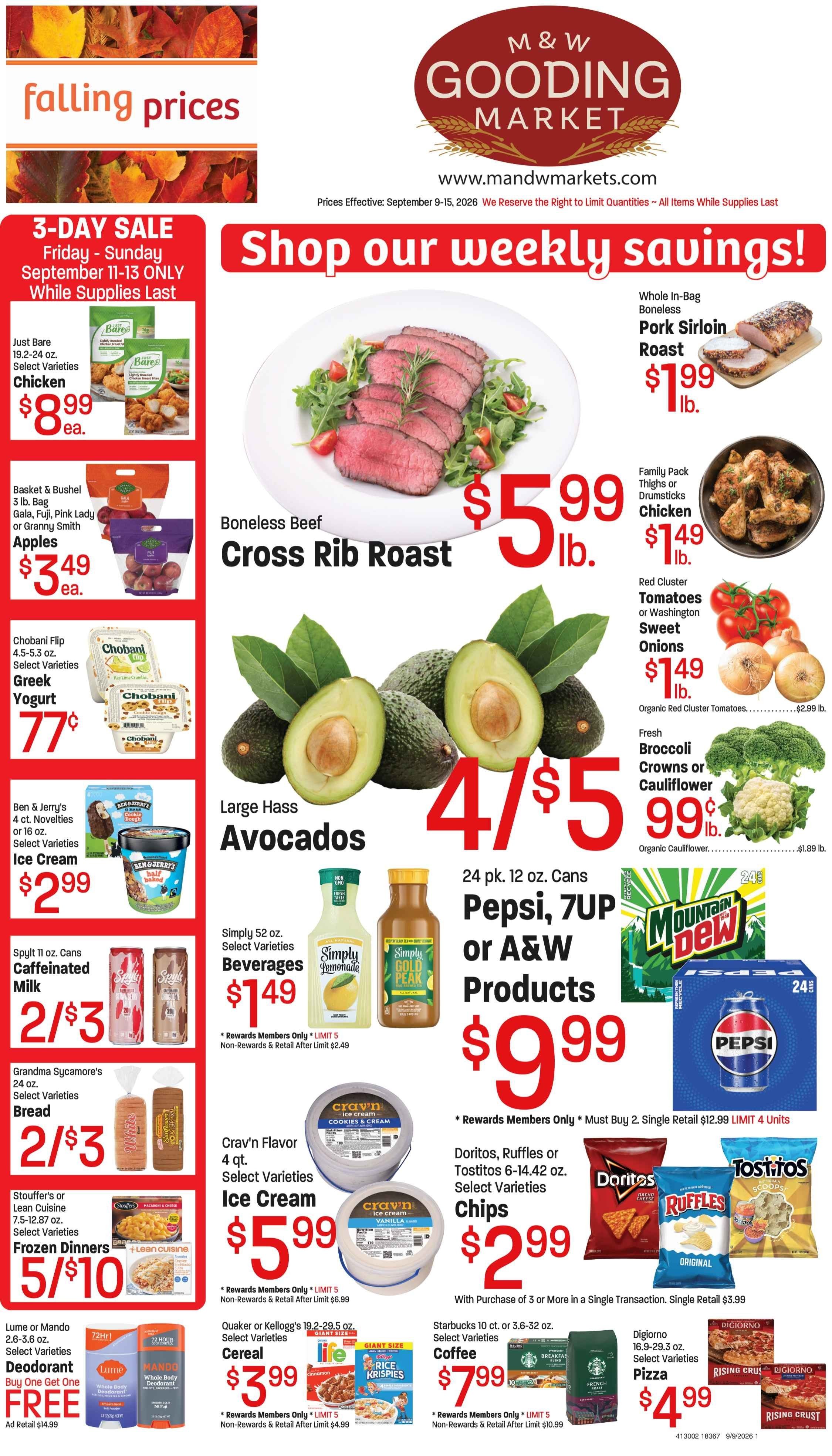 M&W Markets (Gooding, ID) Weekly Ad September 9 - 16, 2026