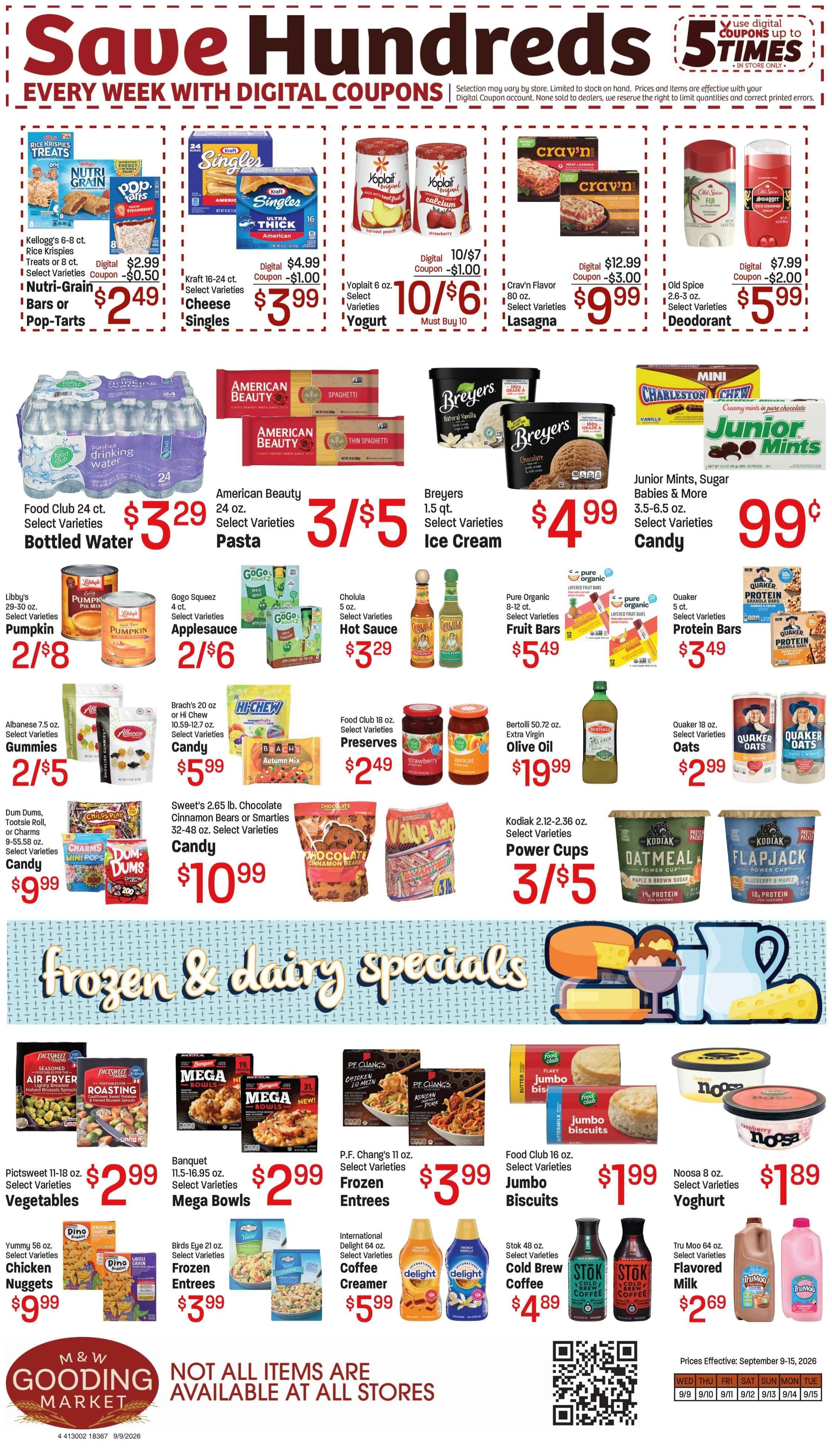 M&W Markets (Gooding, ID) Weekly Ad September 9 - 16, 2026