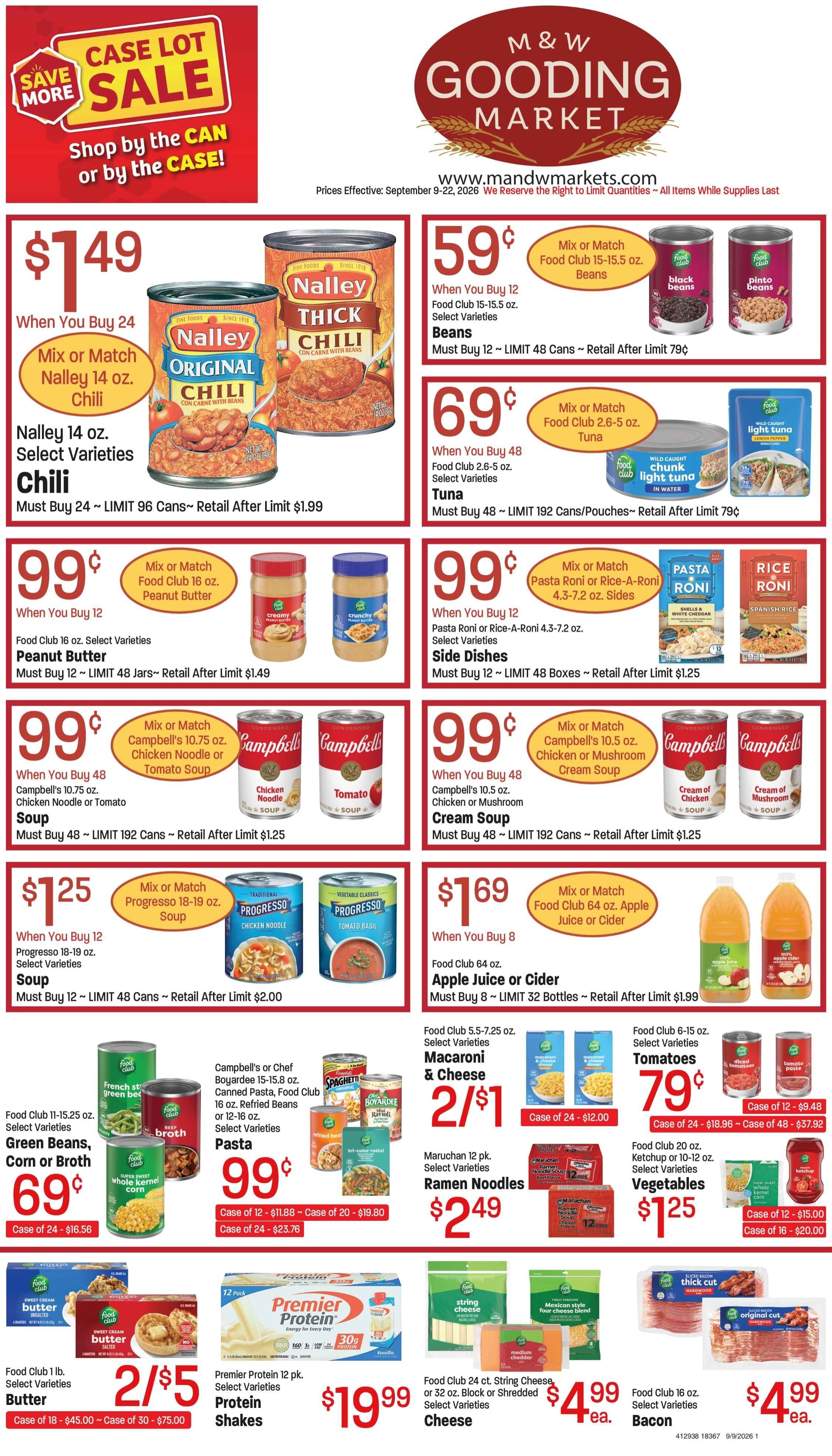 M&W Markets (Gooding, ID) Weekly Ad September 9 - 23, 2026