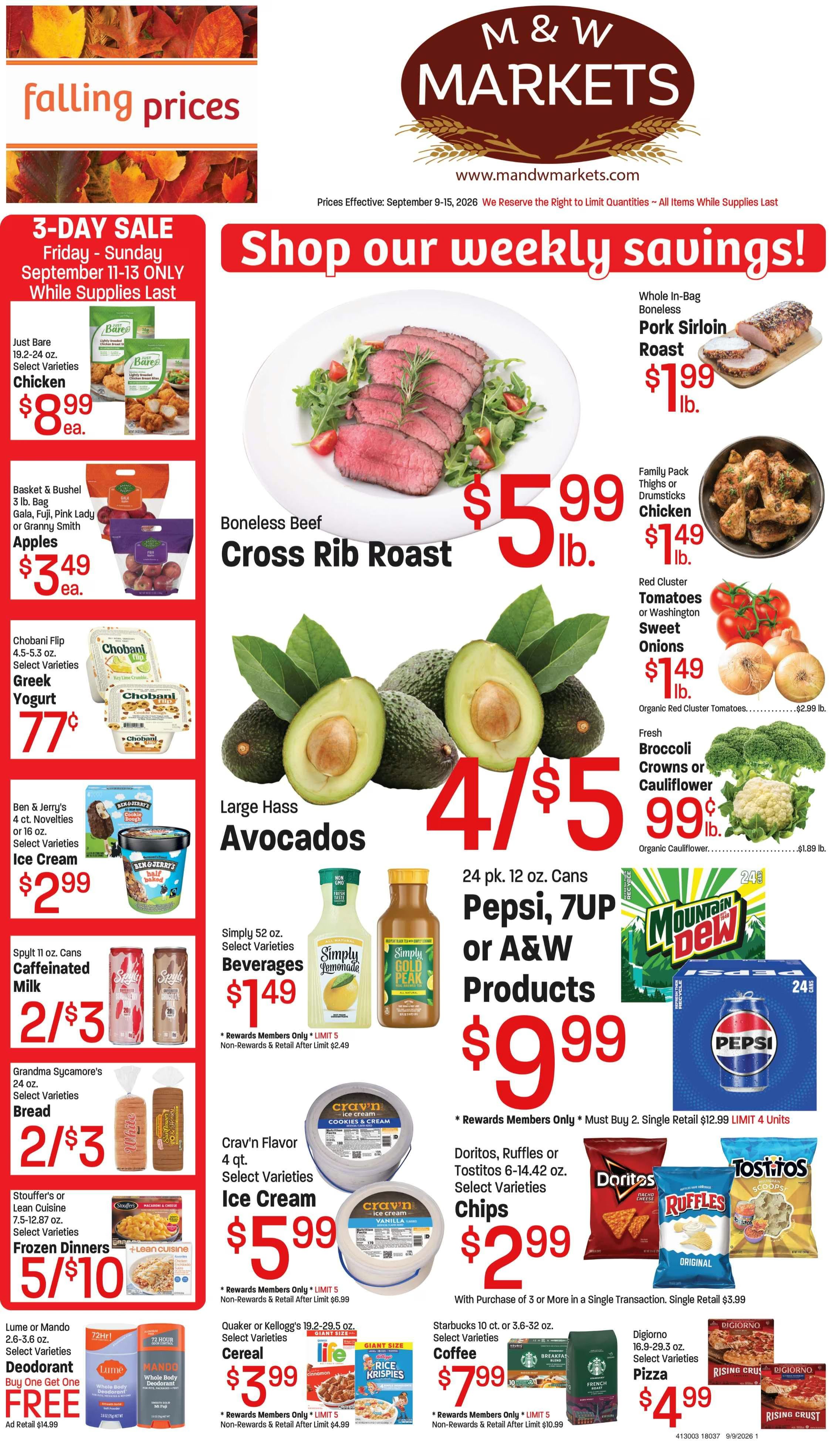 M&W Markets (Marsing, ID) Weekly Ad September 9 - 16, 2026