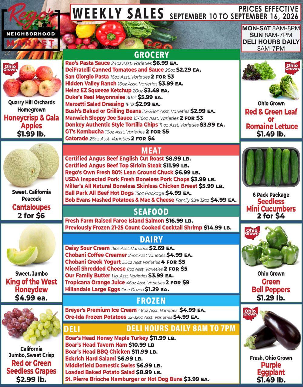 Rego's Neighborhood Market Weekly Ad September 10 - 16, 2026