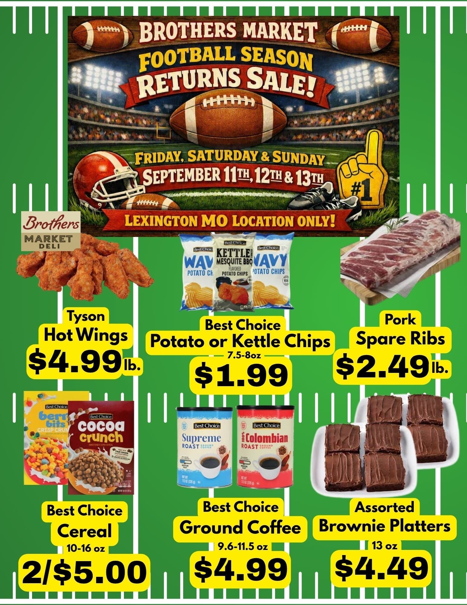 Brothers Market (Lexington, MO) 3 Day Sale Weekly Ad September 11 - 13, 2026