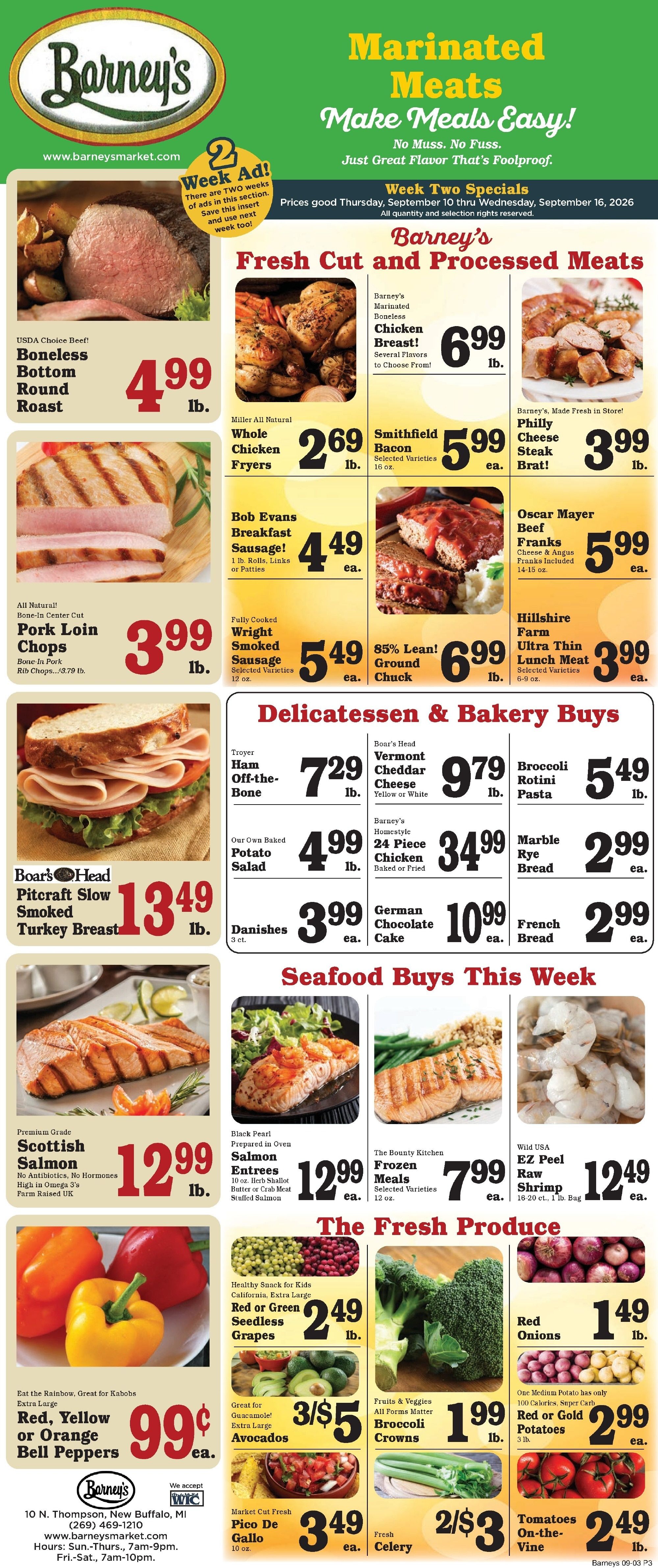Barney's Market Weekly Ad September 10 - 16, 2026