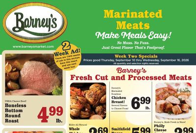 Barney's Market Weekly Ad September 10 - 16, 2026
