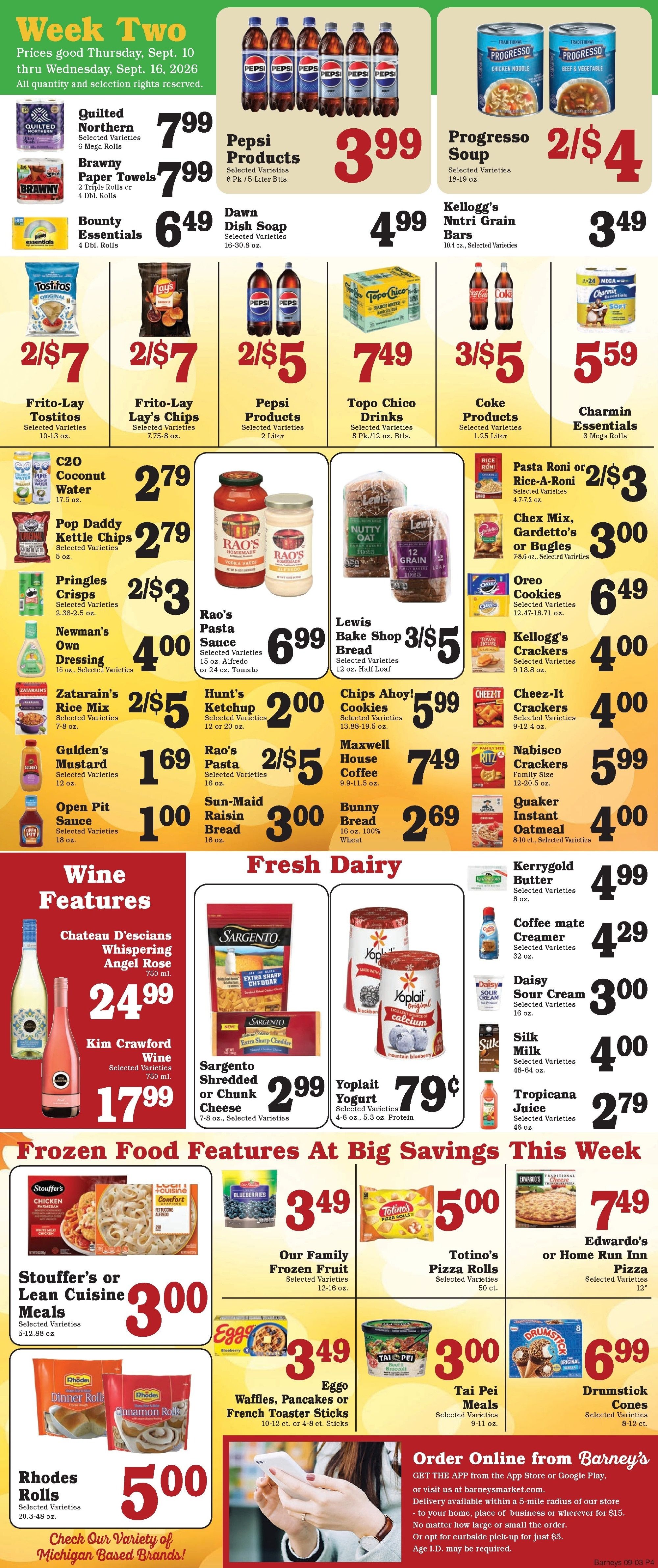 Barney's Market Weekly Ad September 10 - 16, 2026