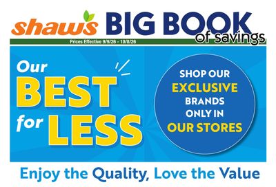 Shaw's Big Book of Savings Weekly Ad September 9 - October 8, 2026