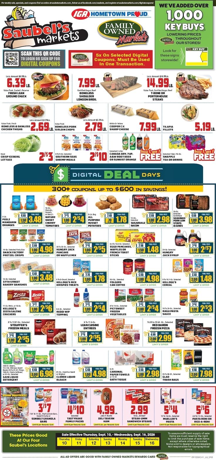 Saubel's Markets Weekly Ad September 10 - 16, 2026