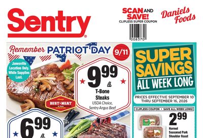 Daniels Sentry Weekly Ad September 10 - 16, 2026