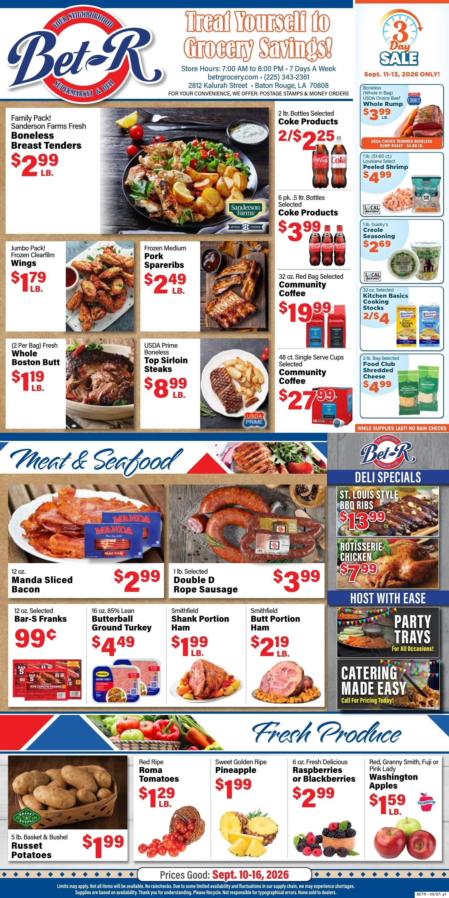 Bet-R Store Weekly Ad September 11 - 13, 2026