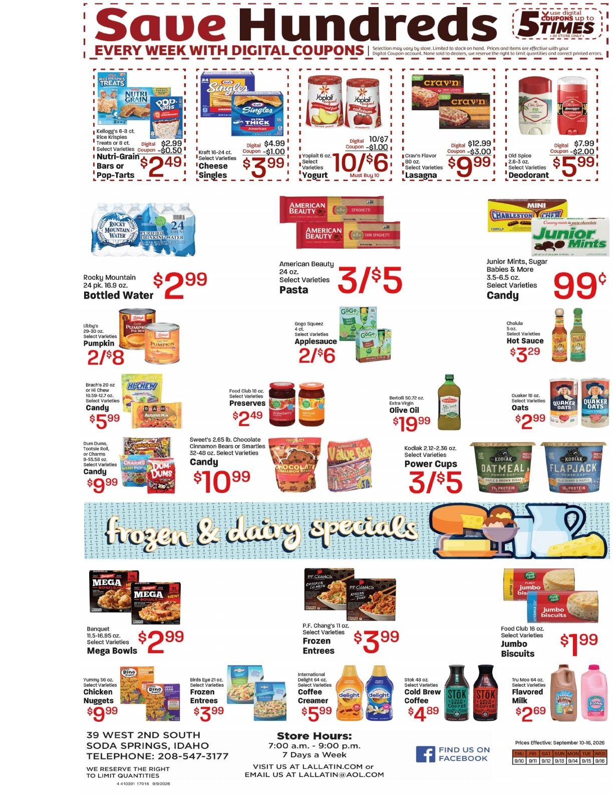 Lallatin Food Town Weekly Ad September 10 - 16, 2026