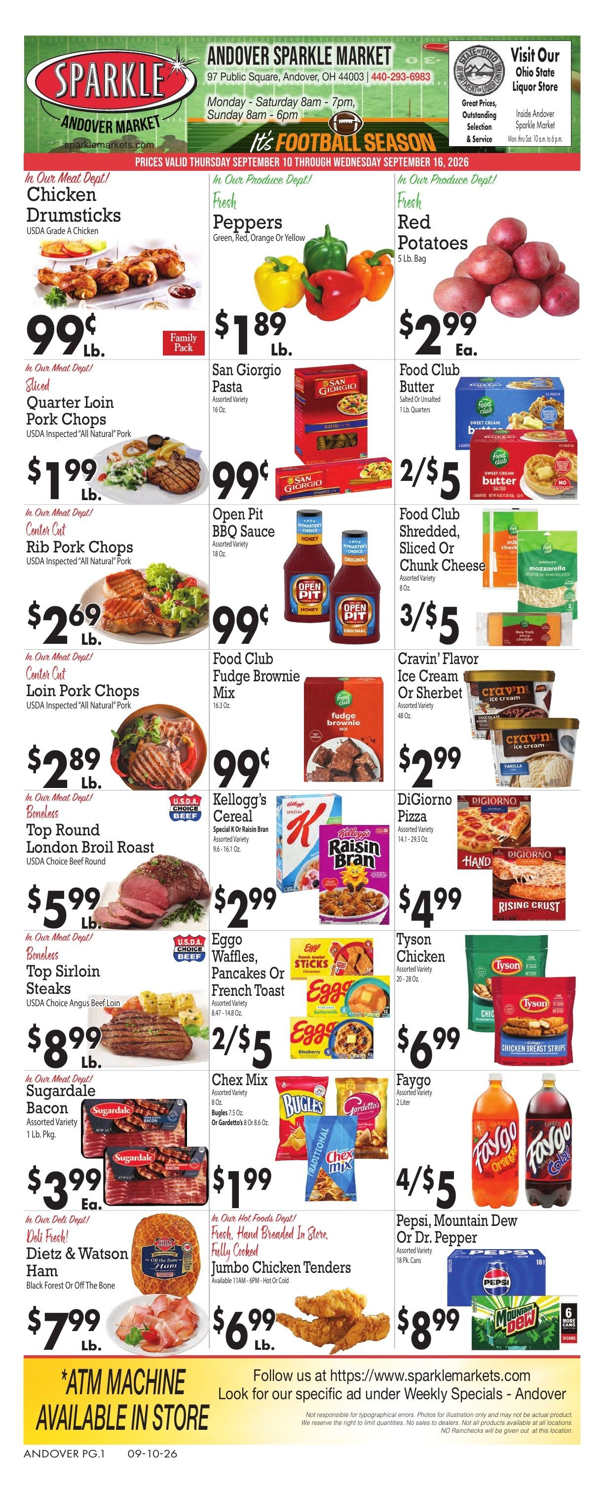 Sparkle Markets (Andover, OH) Weekly Ad September 10 - 16, 2026