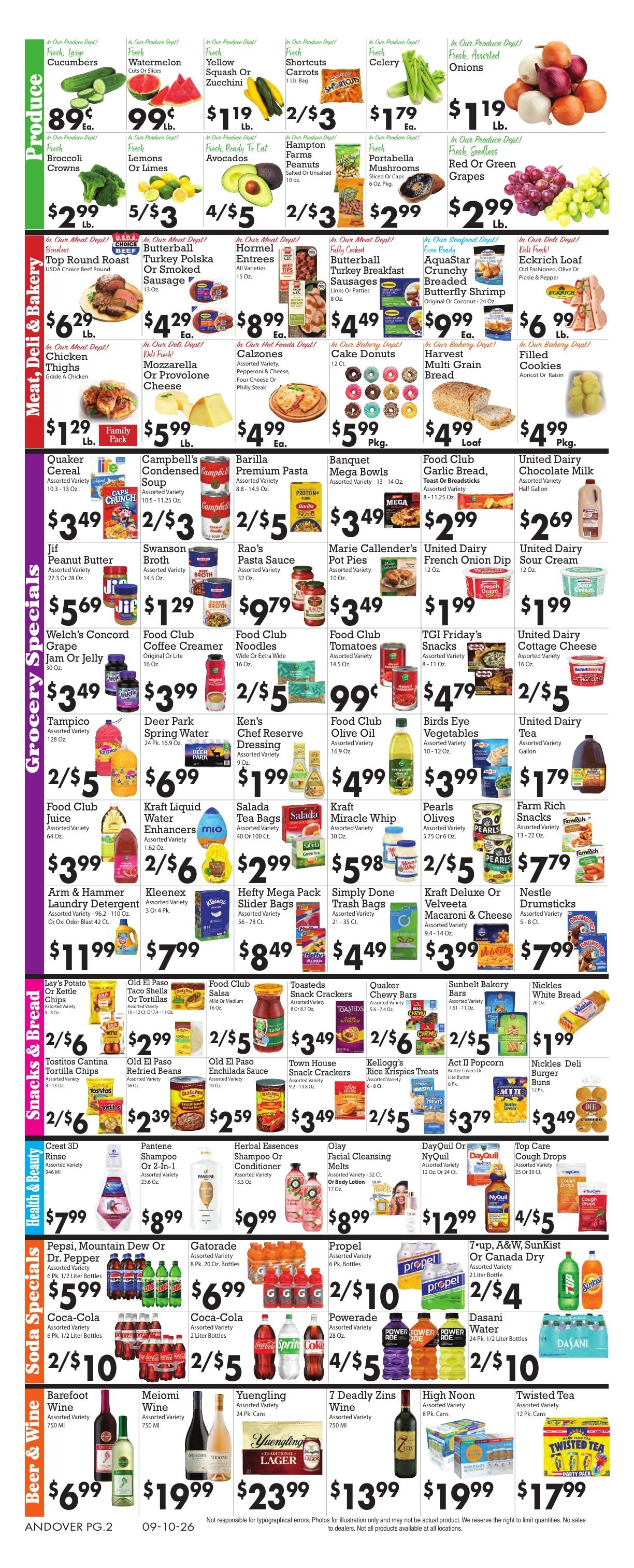 Sparkle Markets (Andover, OH) Weekly Ad September 10 - 16, 2026
