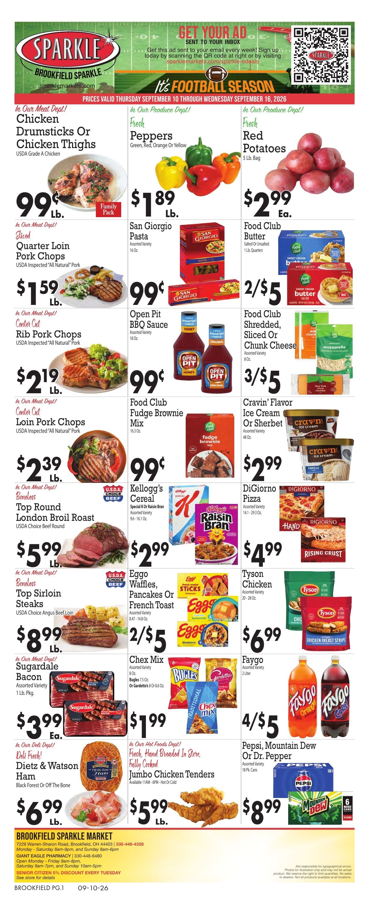 Sparkle Markets (Brookfield, OH) Weekly Ad September 10 - 16, 2026