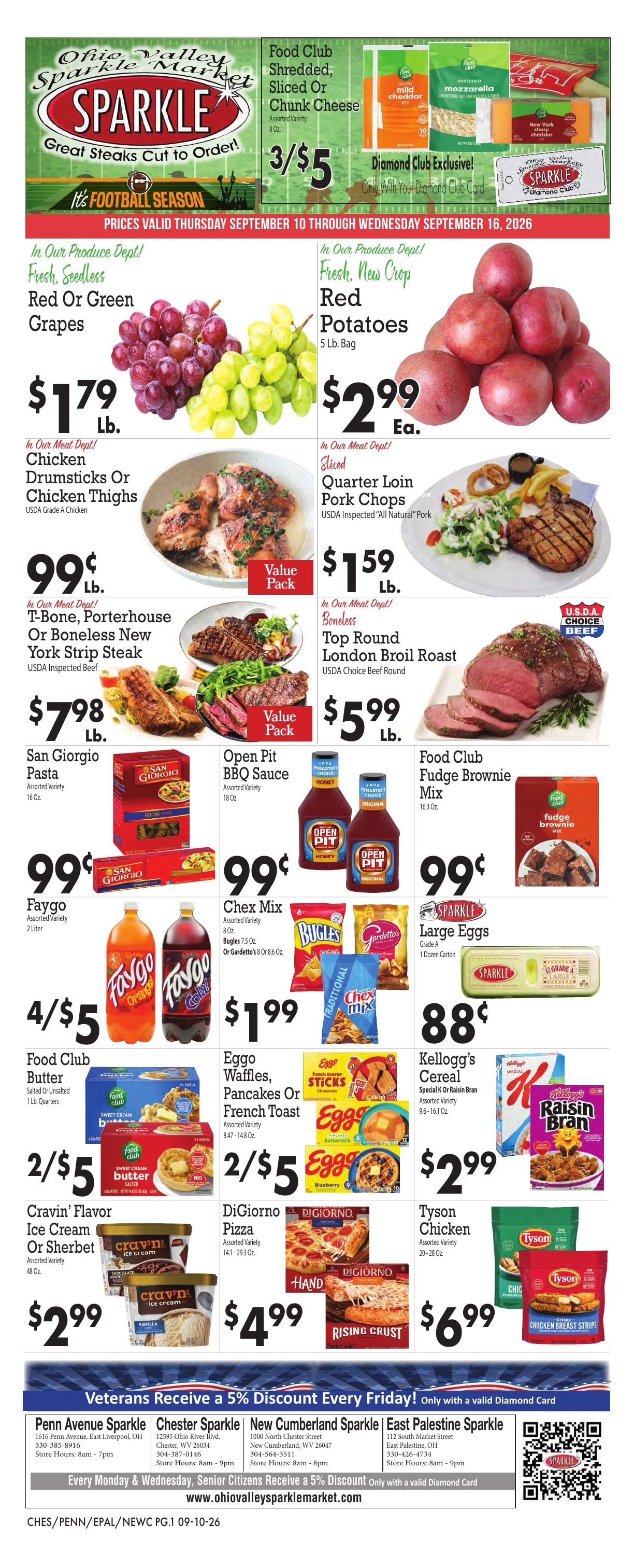 Sparkle Markets (Ohio, West Virginia) Weekly Ad September 10 - 16, 2026
