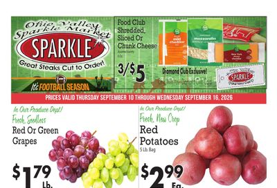 Sparkle Markets (Ohio, West Virginia) Weekly Ad September 10 - 16, 2026